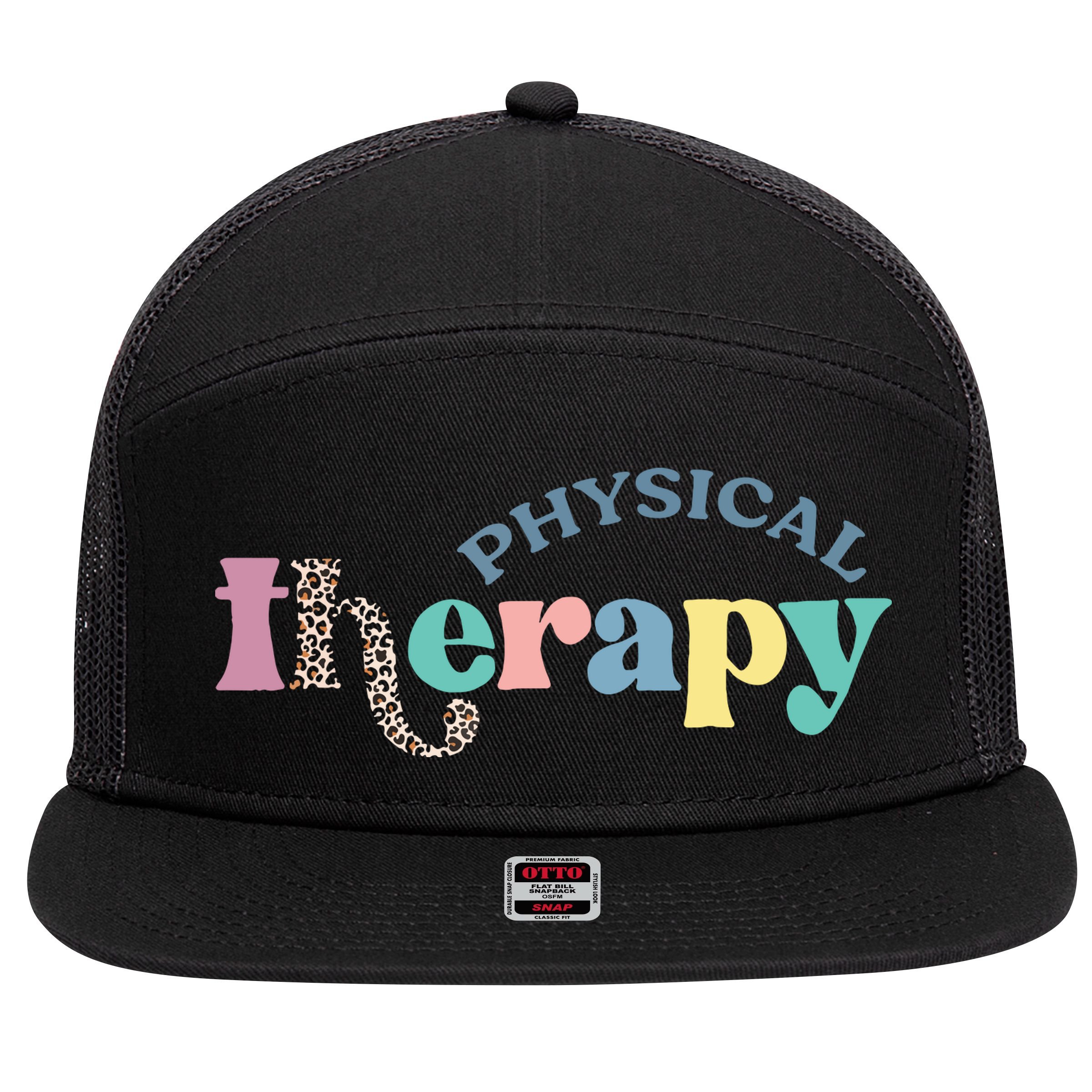 Physical Therapy Funny Physical Therapist Pt Therapist Month 7 Panel Mesh Trucker Snapback Hat