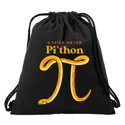 Pi Thon Funny Pi Day Ball Python Snake For Teacher Drawstring Bag