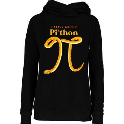 Pi Thon Funny Pi Day Ball Python Snake For Teacher Womens Funnel Neck Pullover Hood