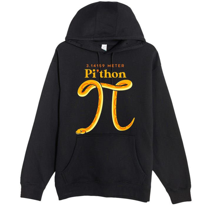 Pi Thon Funny Pi Day Ball Python Snake For Teacher Premium Pullover Hoodie
