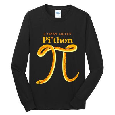 Pi Thon Funny Pi Day Ball Python Snake For Teacher Tall Long Sleeve T-Shirt