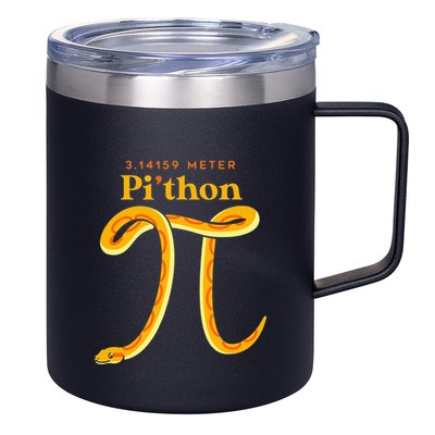 Pi Thon Funny Pi Day Ball Python Snake For Teacher 12oz Stainless Steel Coffee Mug