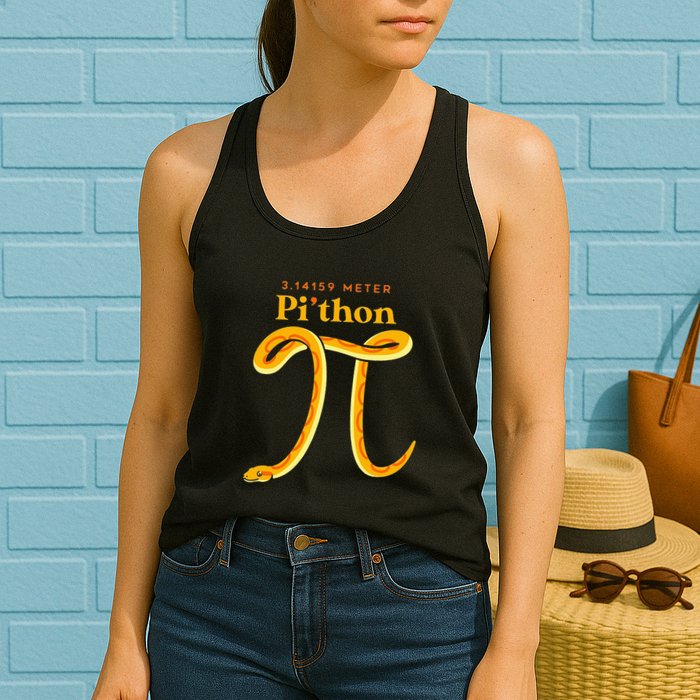 Pi Thon Funny Pi Day Ball Python Snake For Teacher Womens Tank Top