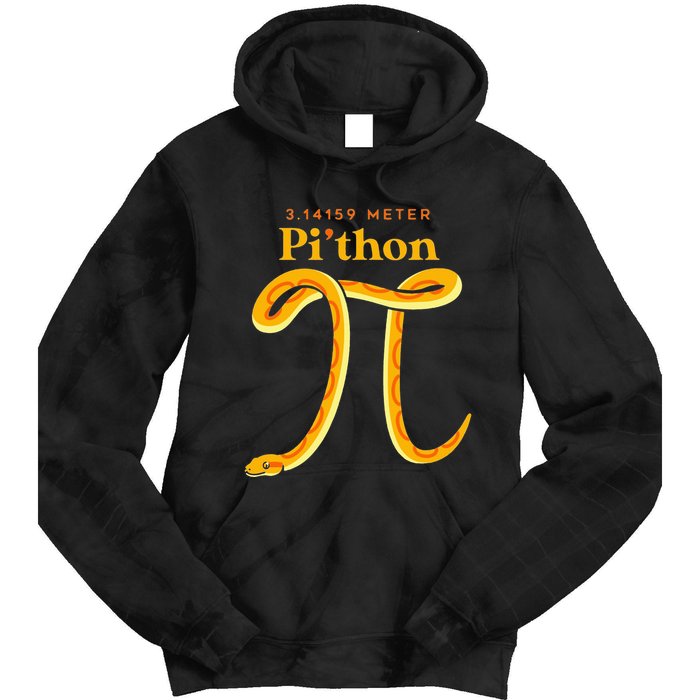 Pi Thon Funny Pi Day Ball Python Snake For Teacher Tie Dye Hoodie