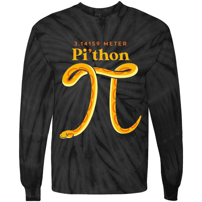 Pi Thon Funny Pi Day Ball Python Snake For Teacher Tie-Dye Long Sleeve Shirt