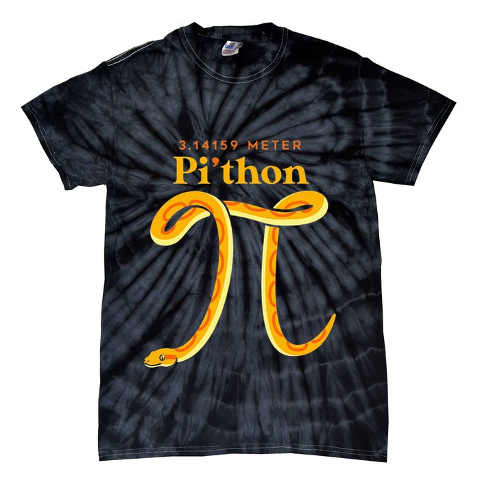 Pi Thon Funny Pi Day Ball Python Snake For Teacher Tie-Dye T-Shirt