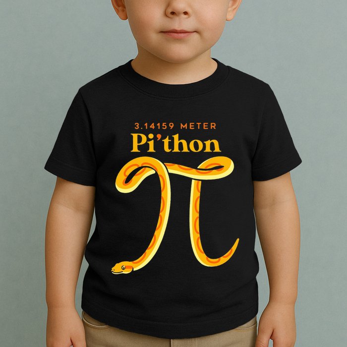 Pi Thon Funny Pi Day Ball Python Snake For Teacher Toddler T-Shirt