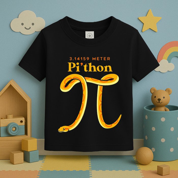 Pi Thon Funny Pi Day Ball Python Snake For Teacher Toddler T-Shirt