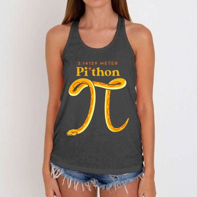 Pi Thon Funny Pi Day Ball Python Snake For Teacher Women's Knotted Racerback Tank