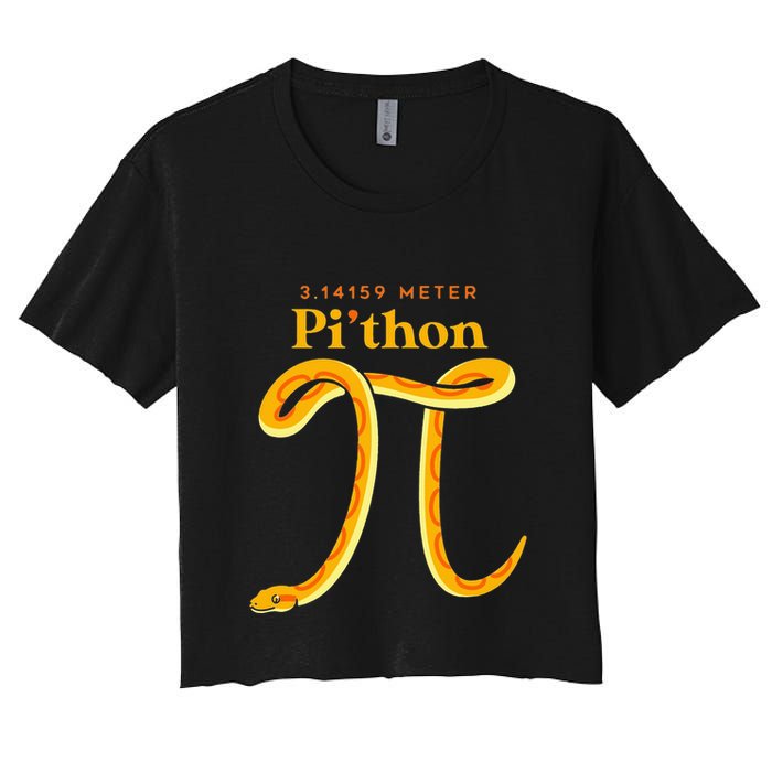 Pi Thon Funny Pi Day Ball Python Snake For Teacher Crop Top