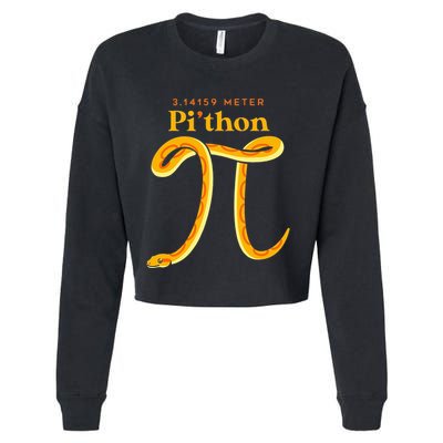 Pi Thon Funny Pi Day Ball Python Snake For Teacher Cropped Pullover Crew