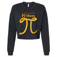 Pi Thon Funny Pi Day Ball Python Snake For Teacher Cropped Pullover Crew