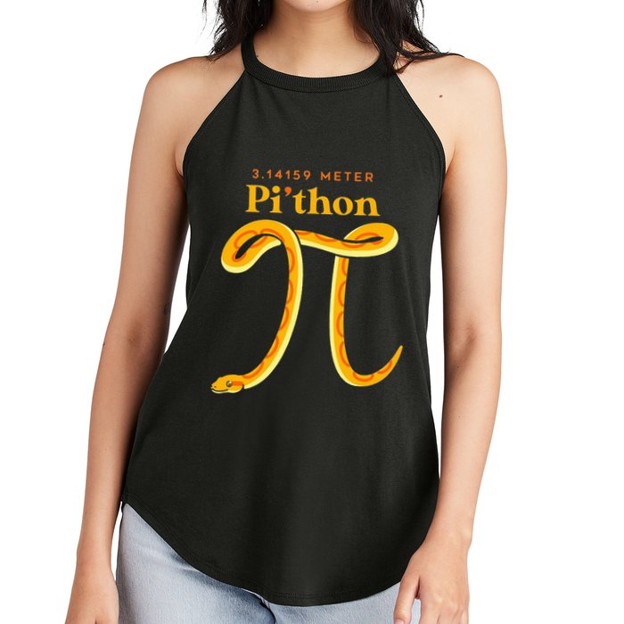 Pi Thon Funny Pi Day Ball Python Snake For Teacher Women's Perfect Tri Rocker Tank