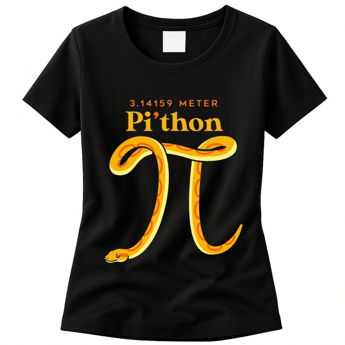Pi Thon Funny Pi Day Ball Python Snake For Teacher Womens T-Shirt