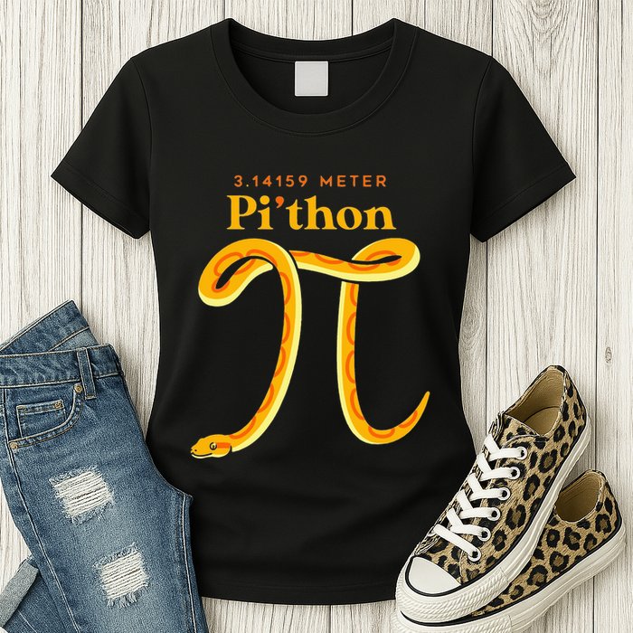 Pi Thon Funny Pi Day Ball Python Snake For Teacher Womens T-Shirt