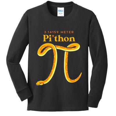 Pi Thon Funny Pi Day Ball Python Snake For Teacher Kids Long Sleeve Shirt