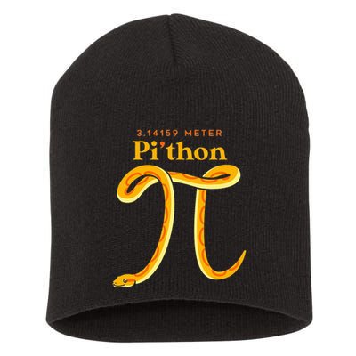 Pi Thon Funny Pi Day Ball Python Snake For Teacher Short Acrylic Beanie