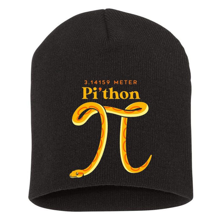 Pi Thon Funny Pi Day Ball Python Snake For Teacher Short Acrylic Beanie