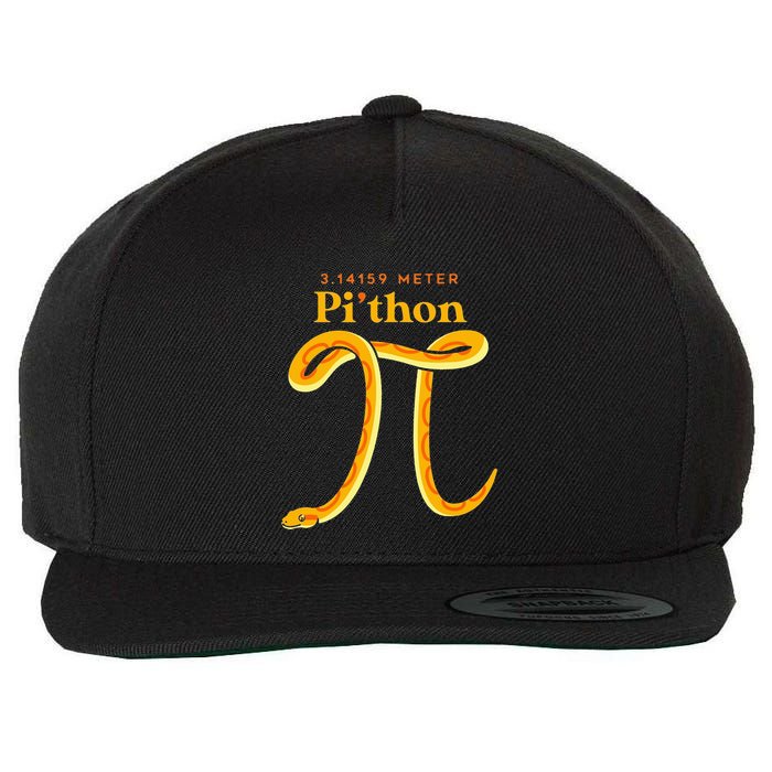 Pi Thon Funny Pi Day Ball Python Snake For Teacher Wool Snapback Cap