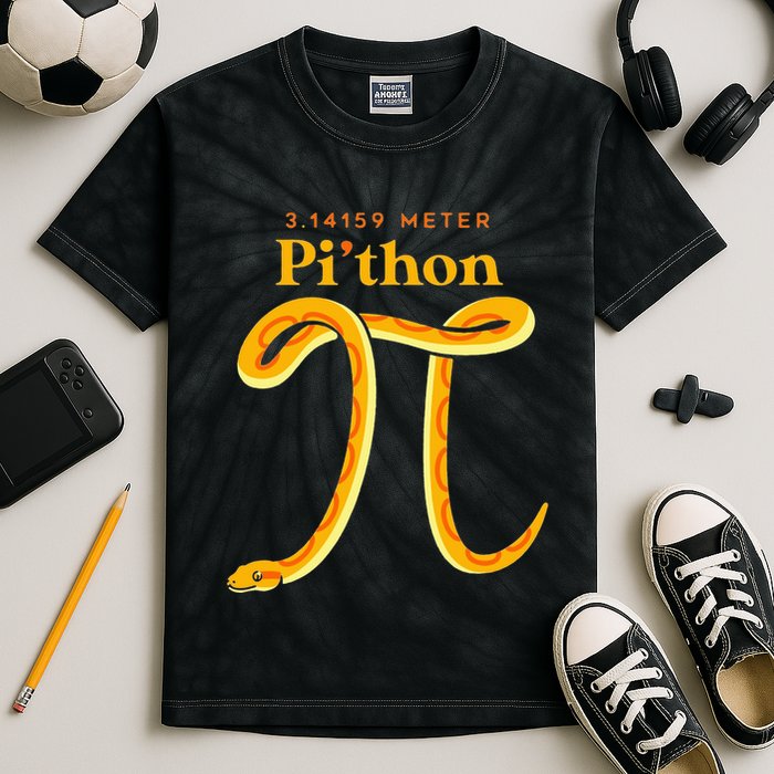 Pi Thon Funny Pi Day Ball Python Snake For Teacher Kids Tie-Dye T-Shirt