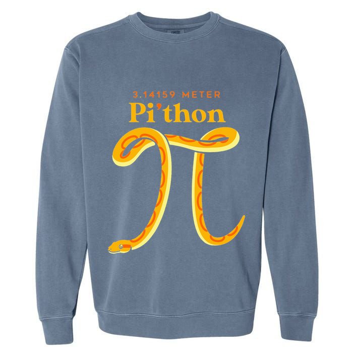 Pi Thon Funny Pi Day Ball Python Snake For Teacher Garment-Dyed Sweatshirt