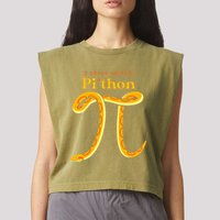 Pi Thon Funny Pi Day Ball Python Snake For Teacher Garment-Dyed Women's Muscle Tee