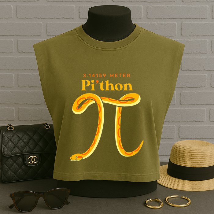 Pi Thon Funny Pi Day Ball Python Snake For Teacher Garment-Dyed Women's Muscle Tee