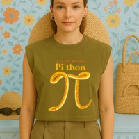 Pi Thon Funny Pi Day Ball Python Snake For Teacher Garment-Dyed Women's Muscle Tee