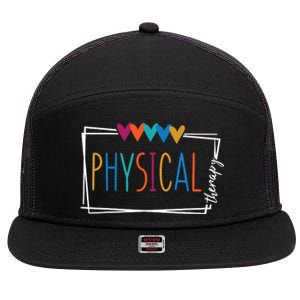 Physical Therapy Funny Physical Therapist Pt Therapist Month 7 Panel Mesh Trucker Snapback Hat