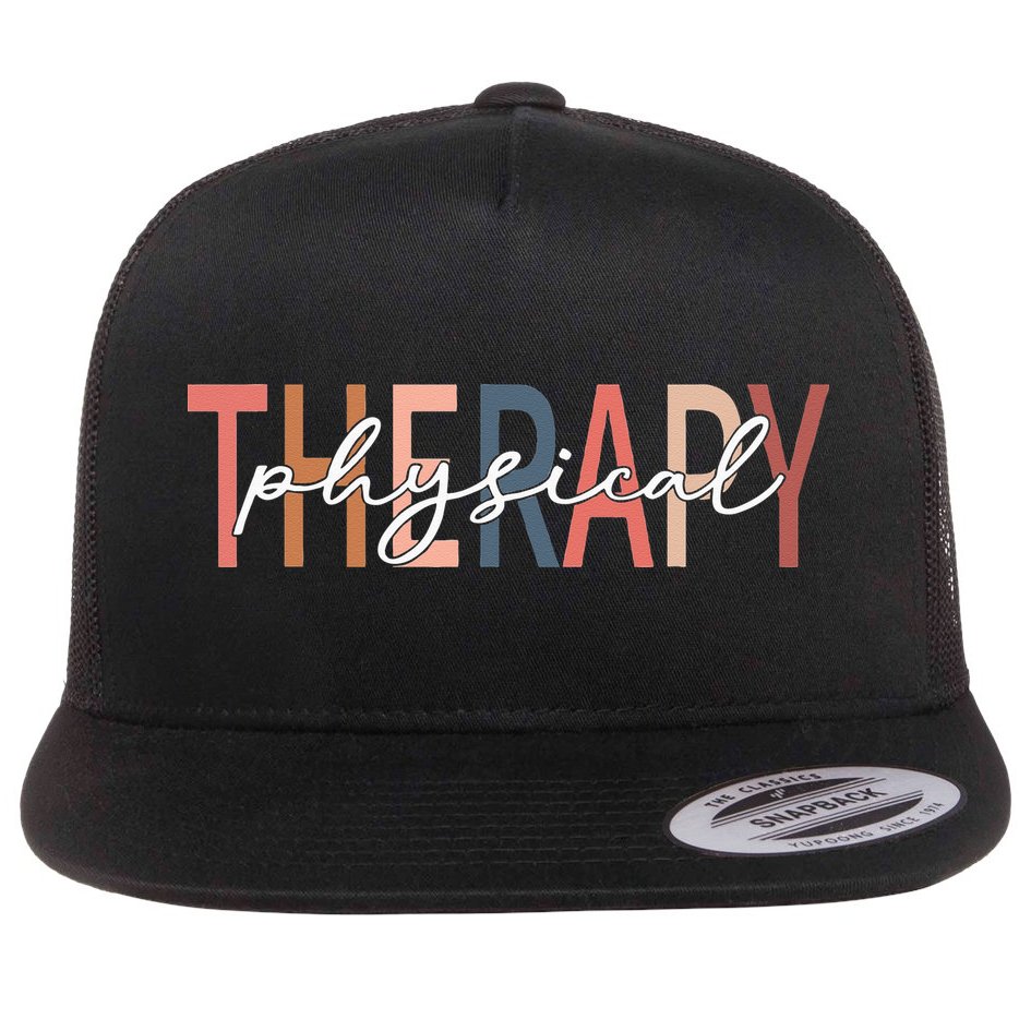 Physical Therapy Funny Physical Therapist pt therapist month Flat Bill Trucker Hat