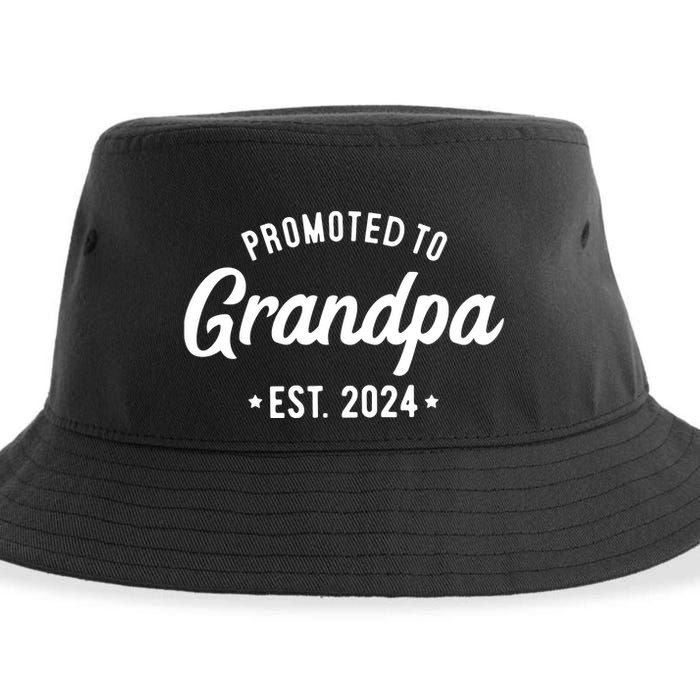 Promoted To Grandpa Est 2024 Grandparents Baby Announcement Sustainable Bucket Hat