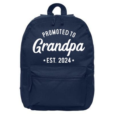 Promoted To Grandpa Est 2024 Grandparents Baby Announcement 16 in Basic Backpack