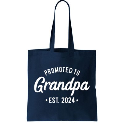 Promoted To Grandpa Est 2024 Grandparents Baby Announcement Tote Bag