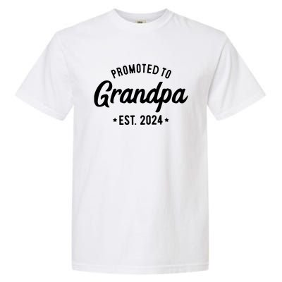 Promoted To Grandpa Est 2024 Grandparents Baby Announcement Garment-Dyed Heavyweight T-Shirt