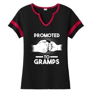 Promoted To Gramps Grandpa Cool Gift Ladies Halftime Notch Neck Tee