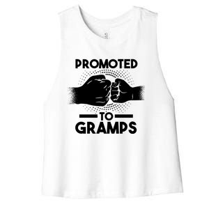 Promoted To Gramps Grandpa Cool Gift Women's Racerback Cropped Tank