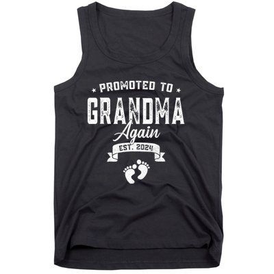 Promoted To Grandma Again Est. 2024 Pregnancy Announcement Tank Top