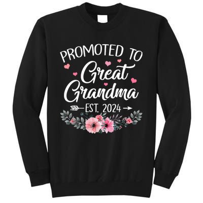 Promoted To Great Grandma Est 2024 First Time New Grandma Sweatshirt