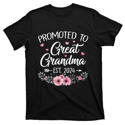 Promoted To Great Grandma Est 2024 First Time New Grandma T-Shirt