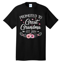 Promoted To Great Grandma Est 2024 First Time New Grandma Tall T-Shirt