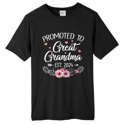 Promoted To Great Grandma Est 2024 First Time New Grandma Tall Fusion ChromaSoft Performance T-Shirt