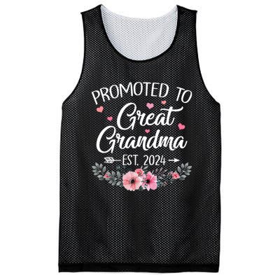 Promoted To Great Grandma Est 2024 First Time New Grandma Mesh Reversible Basketball Jersey Tank