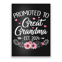 Promoted To Great Grandma Est 2024 First Time New Grandma Poster