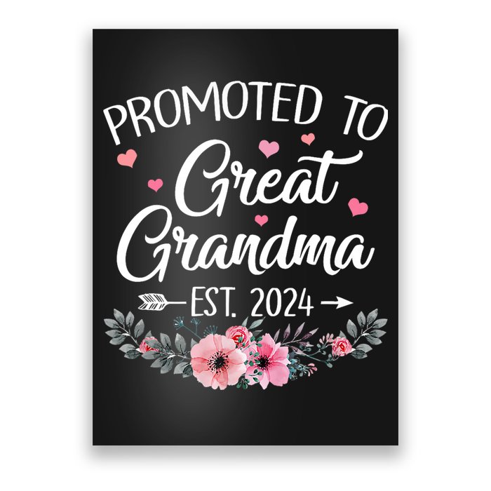 Promoted To Great Grandma Est 2024 First Time New Grandma Poster