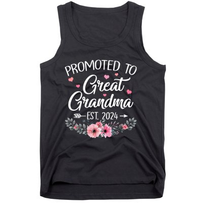 Promoted To Great Grandma Est 2024 First Time New Grandma Tank Top