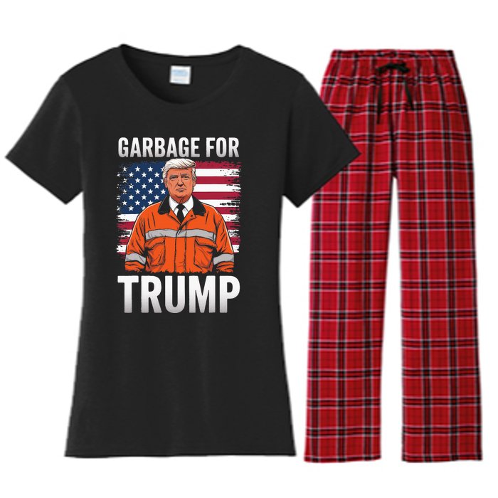 Proud Trump Garbage Supporter Garbage For Trump Garbage Women's Flannel Pajama Set