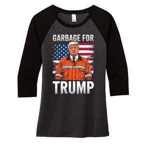 Proud Trump Garbage Supporter Garbage For Trump Garbage Women's Tri-Blend 3/4-Sleeve Raglan Shirt