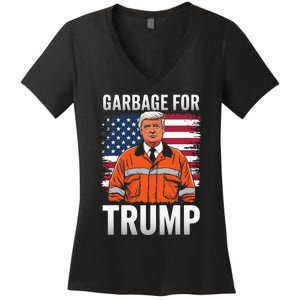 Proud Trump Garbage Supporter Garbage For Trump Garbage Women's V-Neck T-Shirt