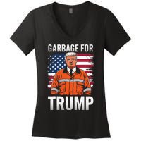 Proud Trump Garbage Supporter Garbage For Trump Garbage Women's V-Neck T-Shirt