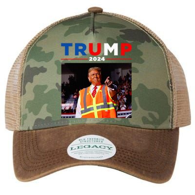 President Trump Garbage Truck Worker Vest Maga 2025 Legacy Tie Dye Trucker Hat